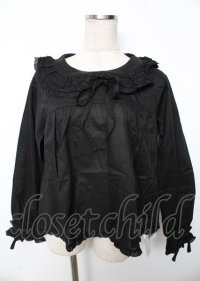 PINK HOUSE / リボンタイ付きローンブラウス F 黒 Y-25-10-07-027-LO-BL-SZ-ZY