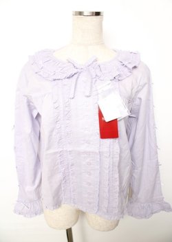 画像1: PINK HOUSE / リボン使いローンブラウス F ラベンダー Y-25-10-07-005-LO-BL-SZ-ZY