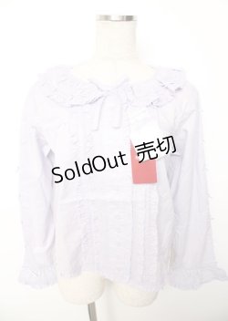 画像1: PINK HOUSE / リボン使いローンブラウス F ラベンダー Y-25-10-07-005-LO-BL-SZ-ZY