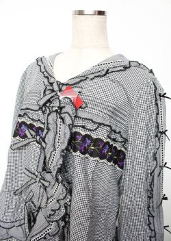 画像3: PINK HOUSE / バイオレットレース使いセーラーカラーブラウス F 黒 Y-25-10-07-030-LO-BL-SZ-ZY