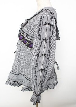 画像6: PINK HOUSE / バイオレットレース使いセーラーカラーブラウス F 黒 Y-25-10-07-030-LO-BL-SZ-ZY