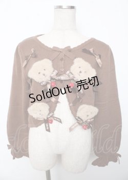 画像1: PINK HOUSE / クマモチーフ付きカーディガン F ブラウン Y-25-10-07-033-LO-TO-SZ-ZY