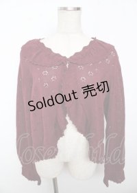 PINK HOUSE / 透かし編みボレロ風カーディガン F ボルドー Y-25-10-07-034-LO-TO-SZ-ZY