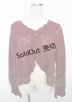 画像1: PINK HOUSE / 透かし編みボレロ風カーディガン F ボルドー Y-25-10-07-034-LO-TO-SZ-ZY