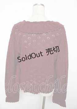 画像2: PINK HOUSE / 透かし編みボレロ風カーディガン F ボルドー Y-25-10-07-034-LO-TO-SZ-ZY