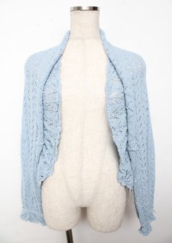 画像1: PINK HOUSE / 透かし編みボレロ風カーディガン F ブルーグレー Y-25-10-07-036-LO-TO-SZ-ZY
