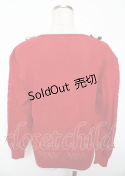 画像2: PINK HOUSE / カメリアモチーフニットカーディガン F 赤 Y-25-10-07-037-LO-TO-SZ-ZY