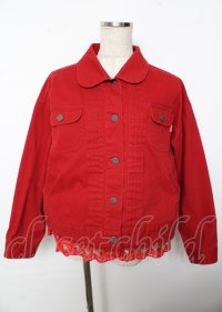 PINK HOUSE / タータンチェックライナーベスト付きストレッチデニムジャケット F 赤 Y-25-10-07-039-LO-JA-SZ-ZY