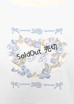 画像3: PINK HOUSE / ブルーベリー刺繍カットソー L サックス Y-25-10-07-044-LO-TO-SZ-ZT229