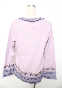 画像2: PINK HOUSE / ギンガム×バイオレットレース使いカットソー L ラベンダー Y-25-10-07-001-LO-TO-SZ-ZY