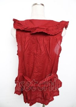 画像2: PINK HOUSE / エターナルローズ刺繍ベスト F 赤 Y-25-10-07-007-LO-TO-SZ-ZY