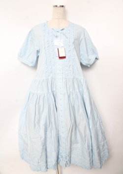 画像1: PINK HOUSE / ピコフリル使いロングワンピース F サックス Y-25-10-07-054-LO-OP-SZ-ZY