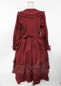 画像2: PINK HOUSE / 小花刺繍入りフリルワンピース F ボルドー Y-25-10-07-055-LO-OP-SZ-ZY
