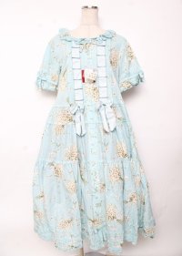 PINK HOUSE / スマイリーマーガレットプリントワンピース F サックス Y-25-10-07-056-LO-OP-SZ-ZY