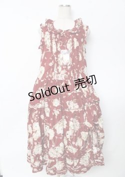 画像1: PINK HOUSE / ティータイムプリントワンピース F 赤 Y-25-10-07-057-LO-OP-SZ-ZY