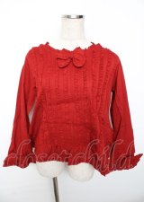 PINK HOUSE / フリルいっぱいローンブラウス F 赤 Y-25-10-07-008-LO-BL-SZ-ZY