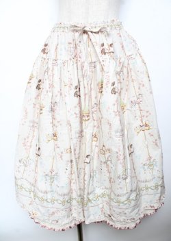 画像1: PINK HOUSE / メリーゴーラウンドプリントスカート F ハッカ Y-25-10-07-063-LO-SK-SZ-ZY