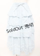 PINK HOUSE / ピコフリルリボンティアードスカート F サックス Y-25-10-07-064-LO-SK-SZ-ZY