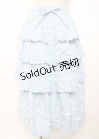 PINK HOUSE / ピコフリルリボンティアードスカート F サックス Y-25-10-07-064-LO-SK-SZ-ZY