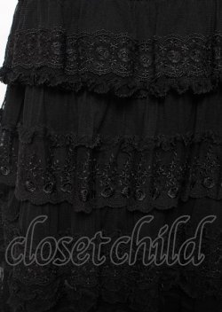 画像3: PINK HOUSE / ドットチュール×オリジナルローズチュールレーススカート F 黒 Y-25-10-07-067-LO-SK-SZ-ZY