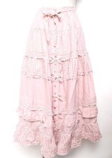 PINK HOUSE / ギンガムチェックスカート  ピンク Y-25-10-07-073-LO-SK-SZ-ZY