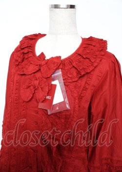 画像3: PINK HOUSE / リボン付きローンフリルオーバーブラウス F 赤 Y-25-10-07-009-LO-BL-SZ-ZY