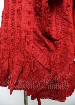 画像4: PINK HOUSE / リボン付きローンフリルオーバーブラウス F 赤 Y-25-10-07-009-LO-BL-SZ-ZY