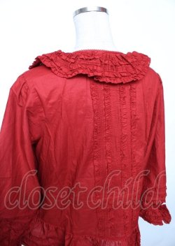 画像6: PINK HOUSE / リボン付きローンフリルオーバーブラウス F 赤 Y-25-10-07-009-LO-BL-SZ-ZY