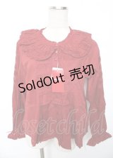 PINK HOUSE / リボンブローチ付きローンブラウス F 赤 Y-25-10-07-010-LO-BL-SZ-ZY