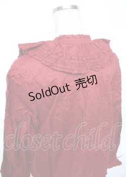 画像4: PINK HOUSE / リボンブローチ付きローンブラウス F 赤 Y-25-10-07-010-LO-BL-SZ-ZY