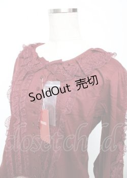 画像3: PINK HOUSE / レース&リボン使いローンブラウス F ボルドー Y-25-10-07-012-LO-BL-SZ-ZY