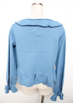 画像2: PINK HOUSE / 透かし柄ボレロ風カーディガン F ブルー Y-25-10-07-002-LO-TO-SZ-ZY