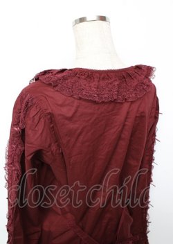 画像4: PINK HOUSE / レース&リボン使いローンブラウス F ボルドー Y-25-10-07-012-LO-BL-SZ-ZY