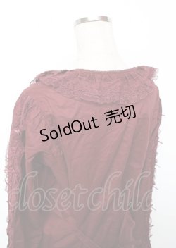画像4: PINK HOUSE / レース&リボン使いローンブラウス F ボルドー Y-25-10-07-012-LO-BL-SZ-ZY