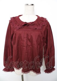 PINK HOUSE / 胸元切り替えブラウス F ワイン Y-25-10-07-013-LO-BL-SZ-ZY