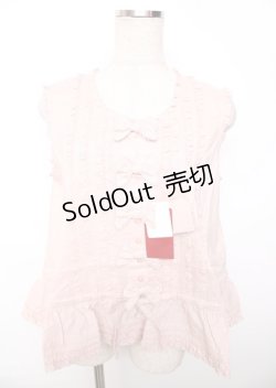 画像1: PINK HOUSE / リボンいっぱいノースリーブブラウス F ピンク Y-25-10-07-003-LO-BL-SZ-ZY