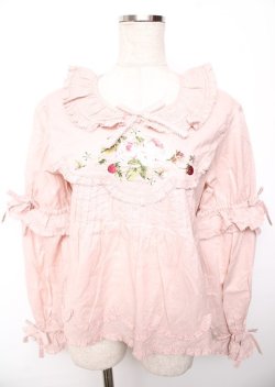 画像1: PINK HOUSE / Berry Rose刺繍入りブラウス F ピンク Y-25-10-07-015-LO-BL-SZ-ZY