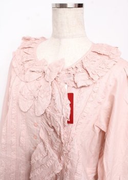 画像3: PINK HOUSE / リボン付きローンフリルオーバーブラウス F ピンク Y-25-10-07-016-LO-BL-SZ-ZY