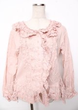 PINK HOUSE / リボンローンフリルブラウス F ピンク Y-25-10-07-017-LO-BL-SZ-ZY