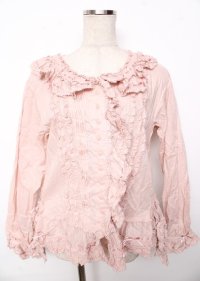 PINK HOUSE / リボンローンフリルブラウス F ピンク Y-25-10-07-017-LO-BL-SZ-ZY