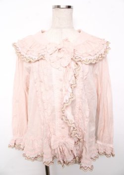 画像1: PINK HOUSE / ドイリーレース使いブラウス F ピンク Y-25-10-07-018-LO-BL-SZ-ZY