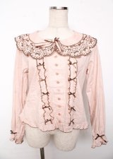 PINK HOUSE / オリジナルクマレースブラウス F ピンク Y-25-10-07-019-LO-BL-SZ-ZY