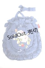 PINK HOUSE / Berry Rose刺繍アップリケ付きフリルポシェット  ブルー Y-25-10-10-066-LO-BG-SZ-ZY