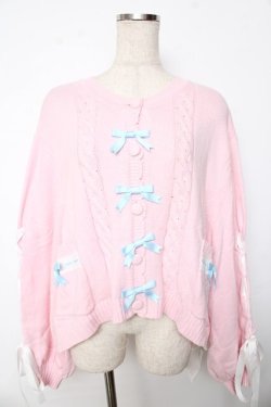 画像1: To Alice / 編上げリボンカーディガン F ピンク Y-25-10-10-068-LO-TO-SZ-ZY