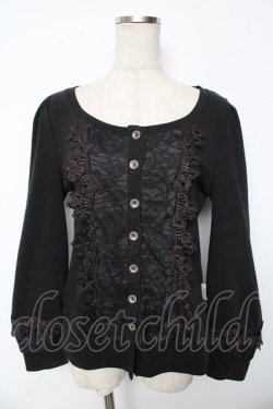 画像1: Rozen Kavalier / フロントレースカーディガン  黒 Y-25-10-10-075-OO-TO-SZ-ZY