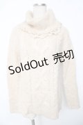 axes femme / 襟レース使いニットタートル M ベージュ Y-25-10-10-077-AX-TO-SZ-ZI