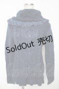 axes femme / 襟レース使いニットタートル M 紺 Y-25-10-10-078-AX-TO-SZ-ZI