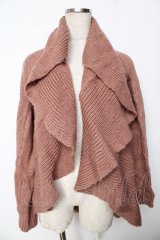 axes femme / ニットドレープロングカーディガン M アワピンク Y-25-10-10-084-AX-TO-SZ-ZI