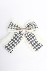 画像2: 【SALE】m petit by misako / TT*AMリボンクリップ  中黒 Y-25-10-10-008-LO-AC-SZ-ZT488-F002 (2)