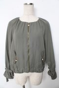axes femme / ゆれパールギャザーブルゾン M グリーン Y-25-10-10-087-AX-JA-SZ-ZY